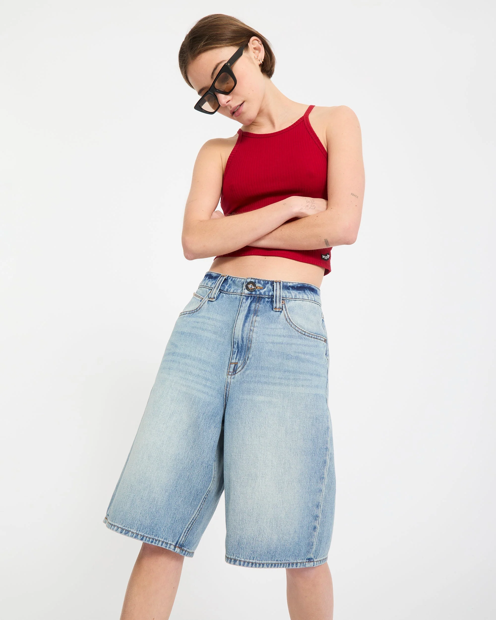 Beeggy Denim-Shorts - Dusty Blue Wash - Image 10