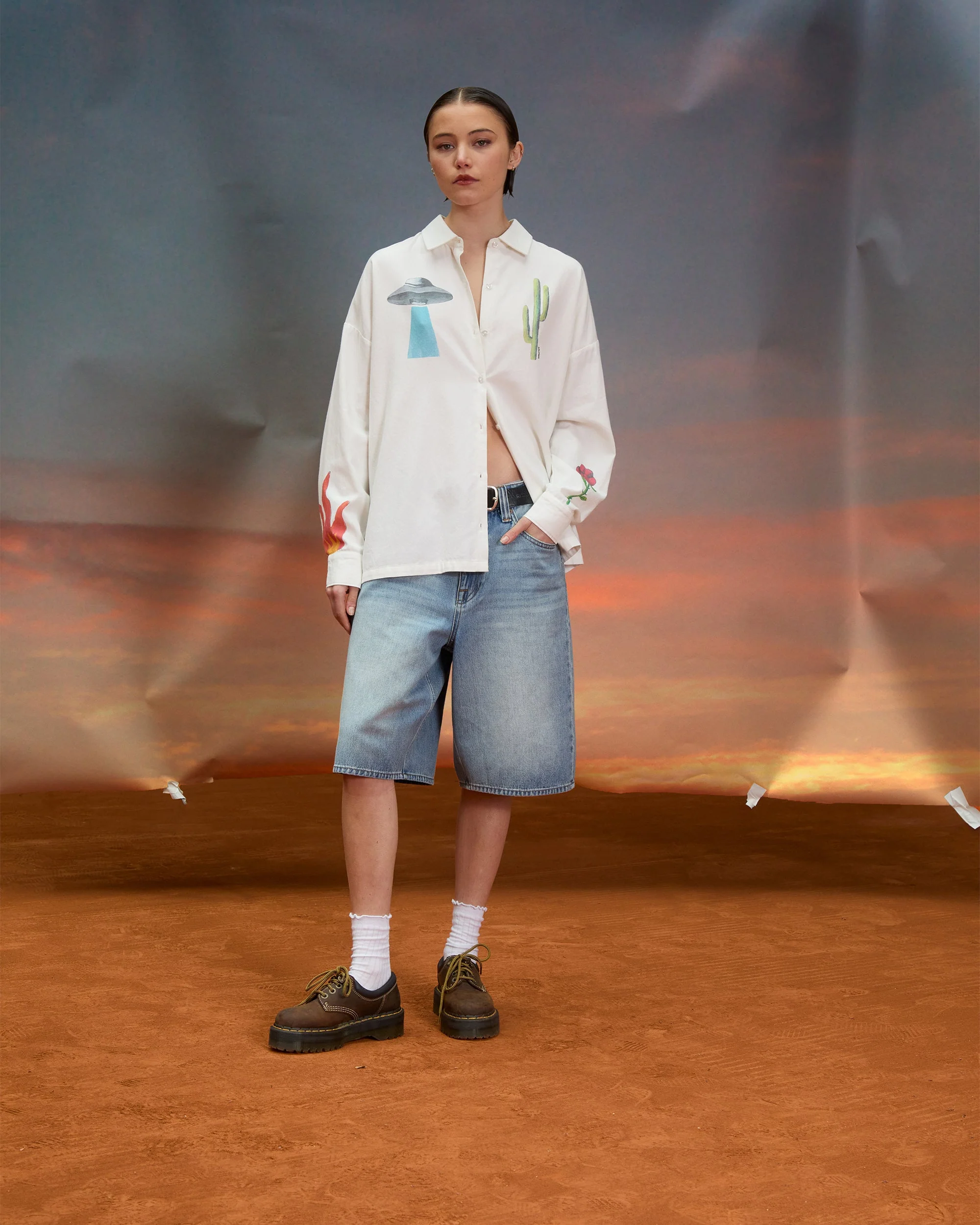 Beeggy Denim-Shorts - Dusty Blue Wash - Image 4