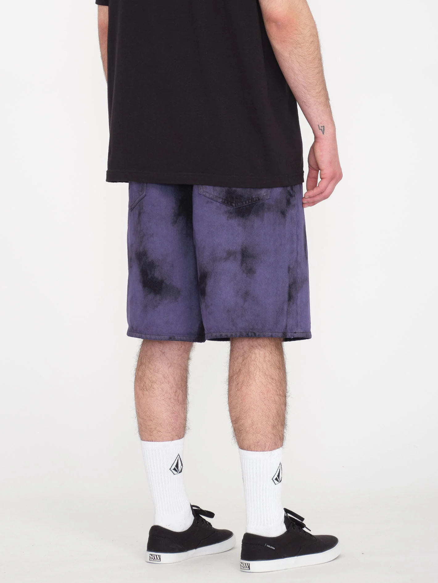 Billow Denim Shorts - DEEP PURPLE - Image 2