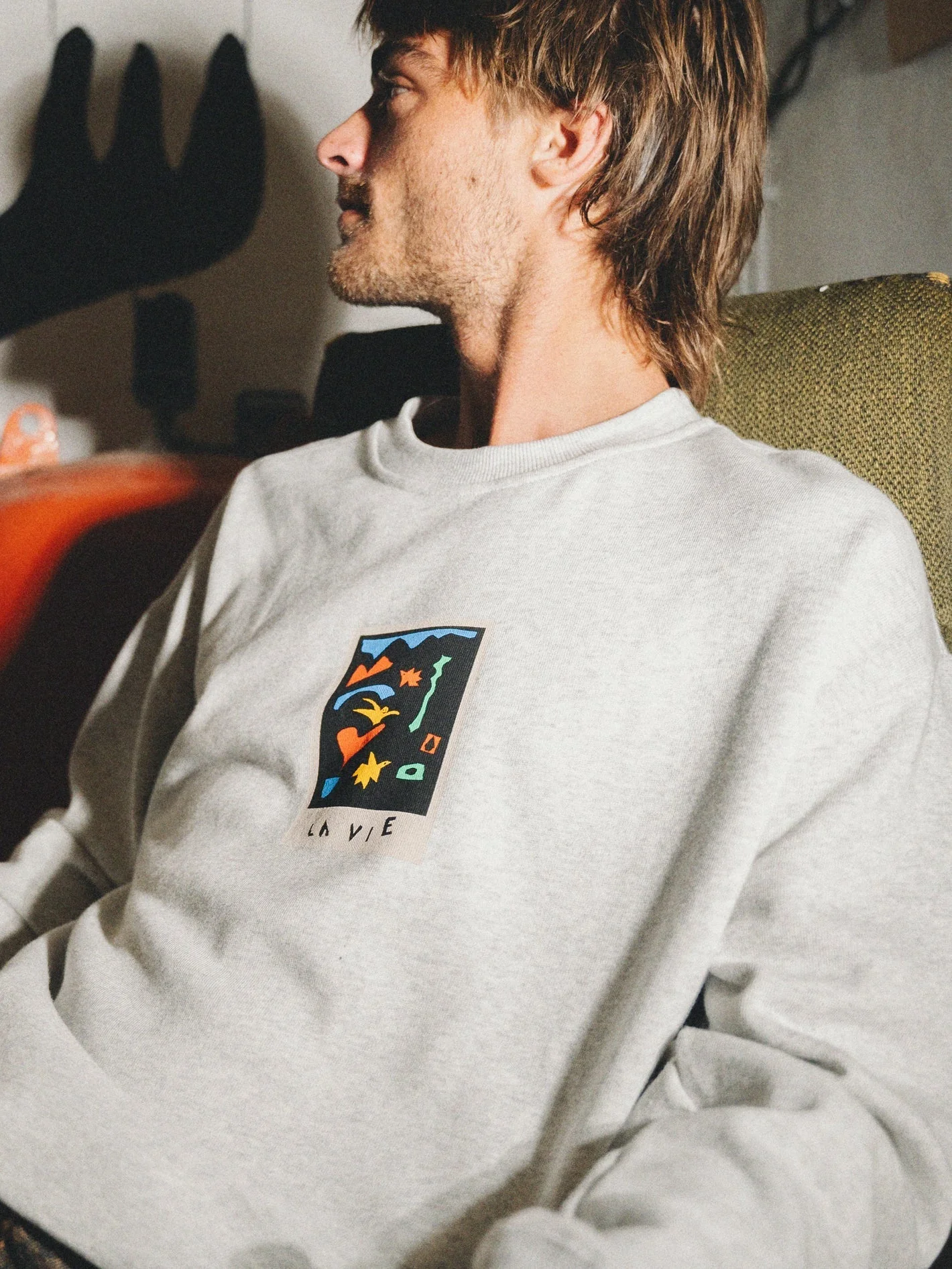 Arthur Longo Sweatshirt - BONE HEATHER - Image 3