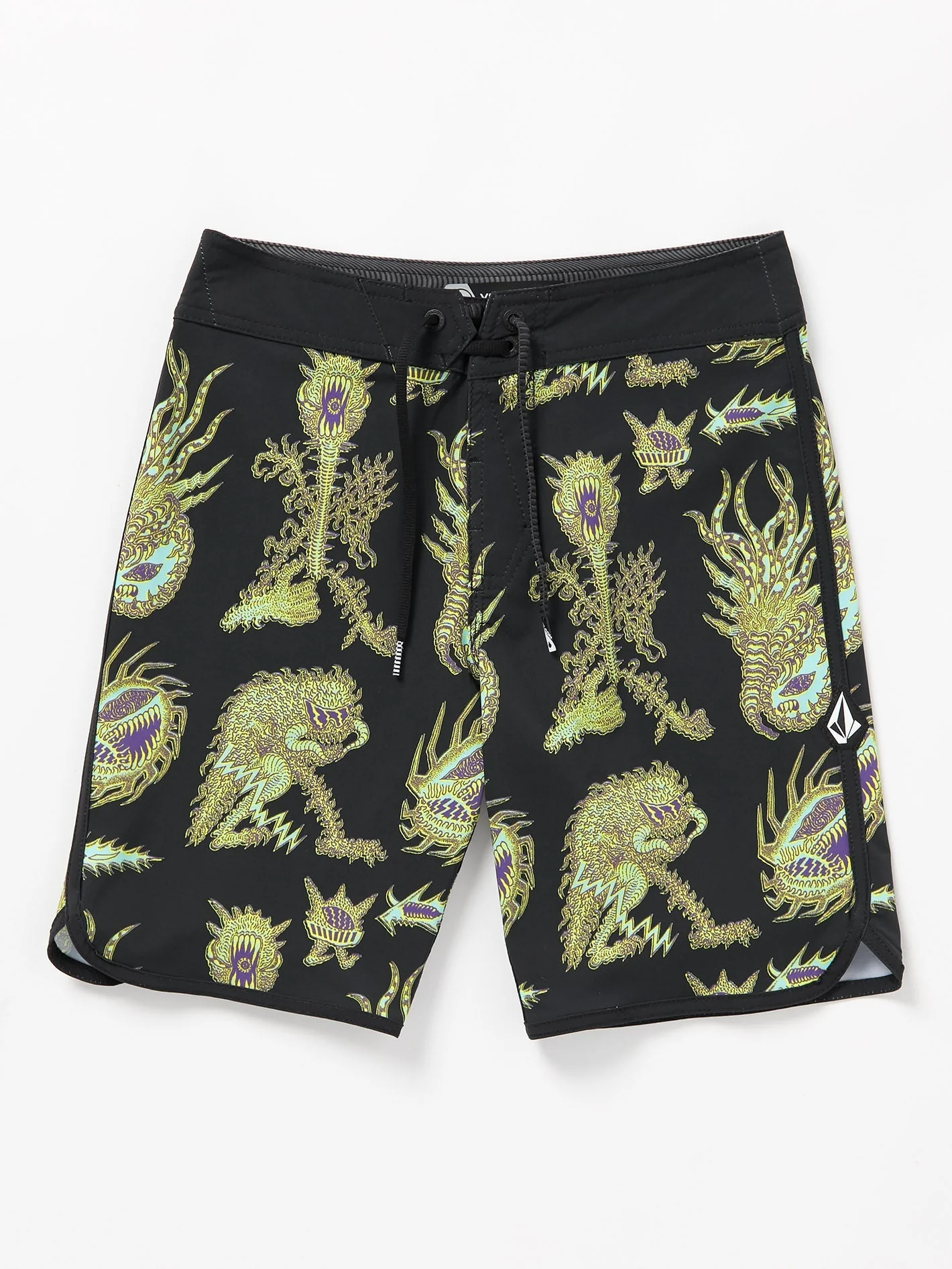 Tetsunori Mod Scallop Boardshort - BLACK - (KINDER)