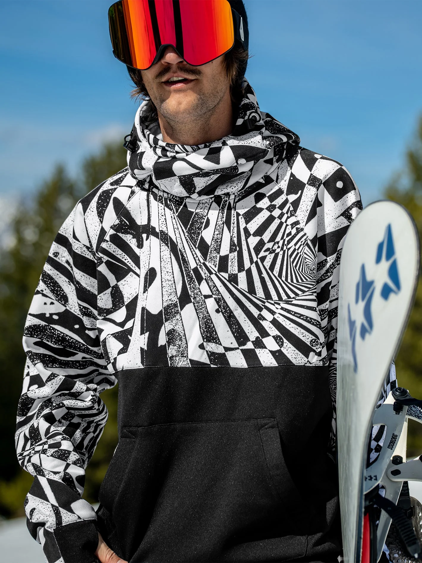Hydro Riding Kapuzenpullover - BLACK WHITE - Image 3