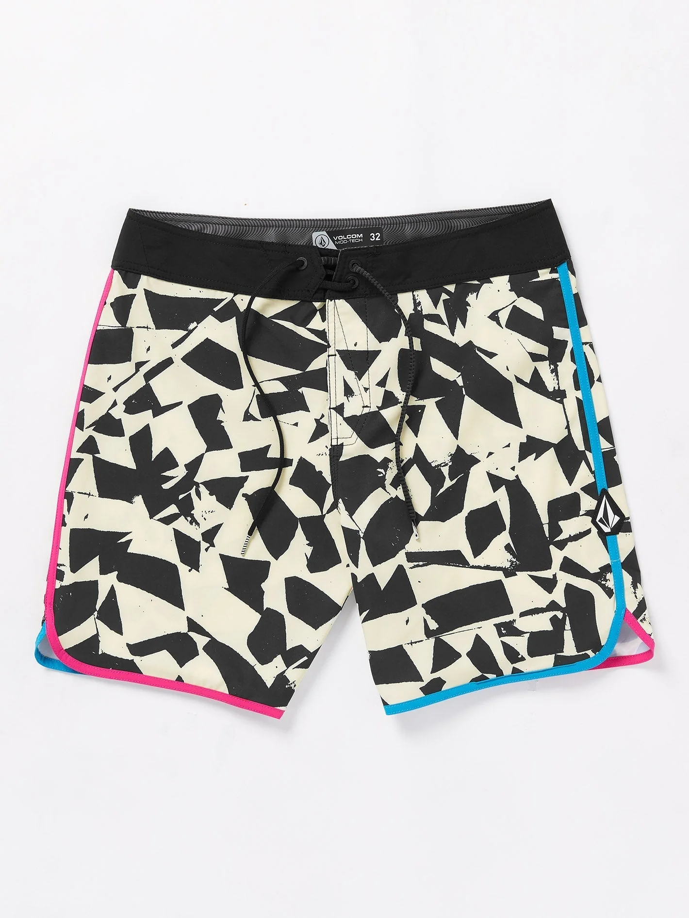 Lido Print Scallop Mod 19" Boardshort - BLACK WHITE - Image 6