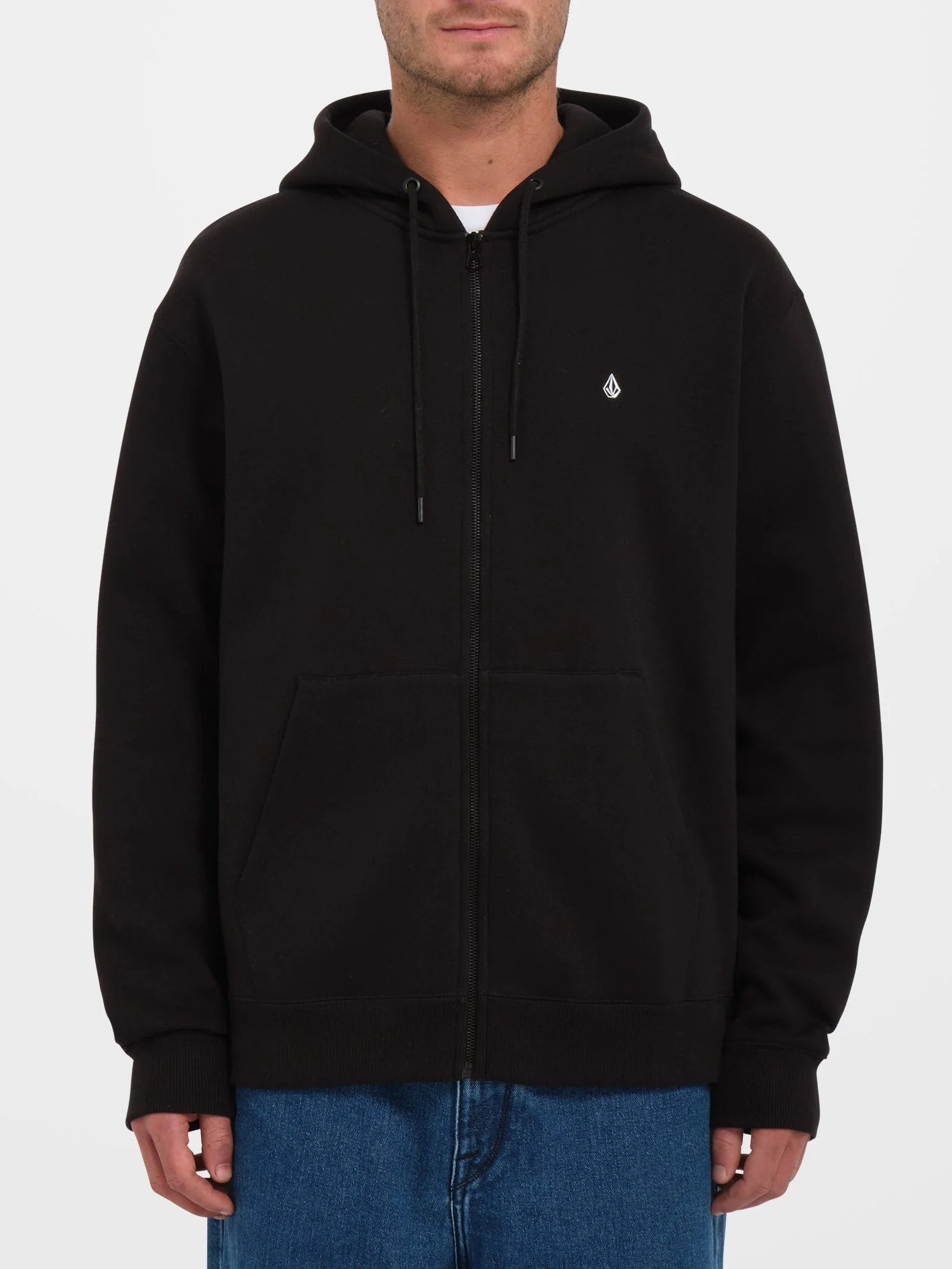 Single Stone Zip Kapuzenpullover - BLACK