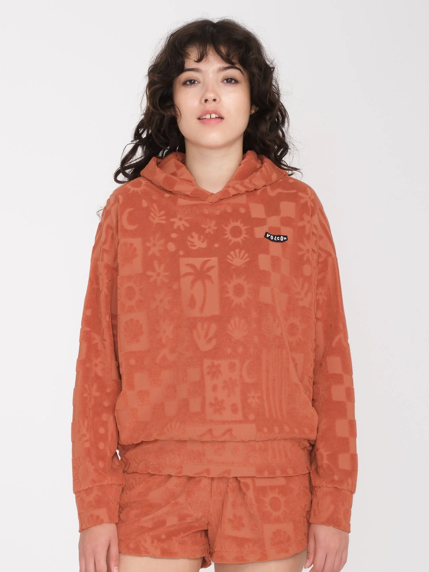 Sunny Wild Terry Cloth Kapuzenpullover - ROSEWOOD