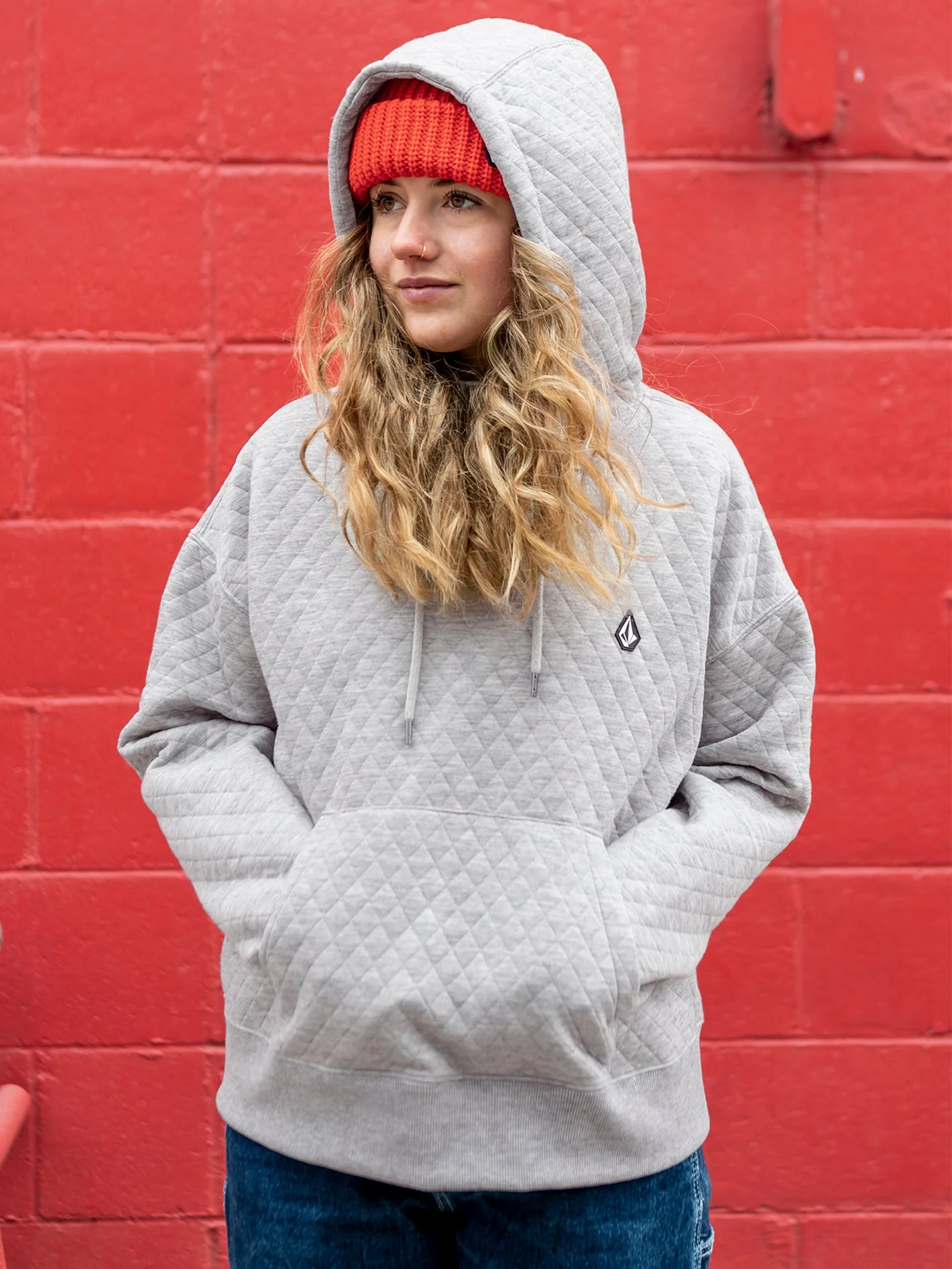 V.Co Air Layer Thermal Kapuzenpullover - HEATHER GREY